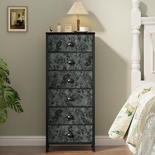 Furnulem Dresser for Bedroom, 6 Drawer Tall Storage Tower Unit and Chest