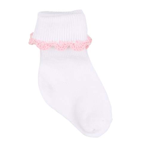 Baby Joy Socks with Pink Crochet Trim