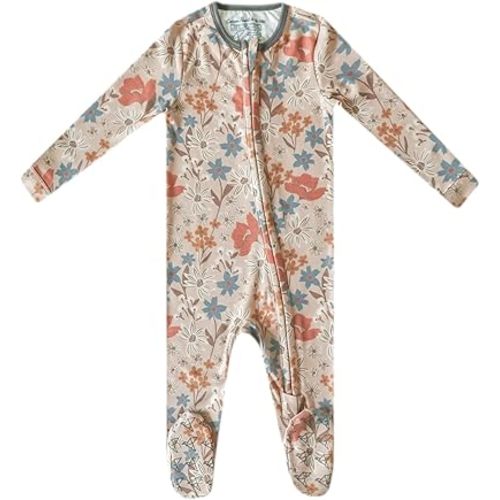 Eden Copper Pearl Zip-Up Footie Baby Pajamas: Ultra-Soft Boys & Girls Pajamas, Premium Knit Fabric in Stylish Prints, Tag-Free with Two-Way Zipper, Newborn to 24 Months