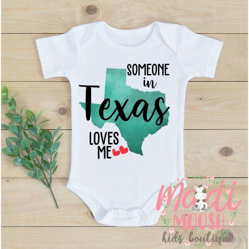 Someone In Texas Loves Me Baby Onesie®, Cute Texas Baby Bodysuit, Baby Shower Gift, Gender Neutral, Unique Baby Gift Idea