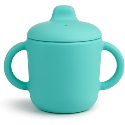 6 Months+ Sippy Cups with Handles,Small Silicone Sippy Cups Leak Proof 5oz,No Spill Sippy cups for Toddlers (Green)