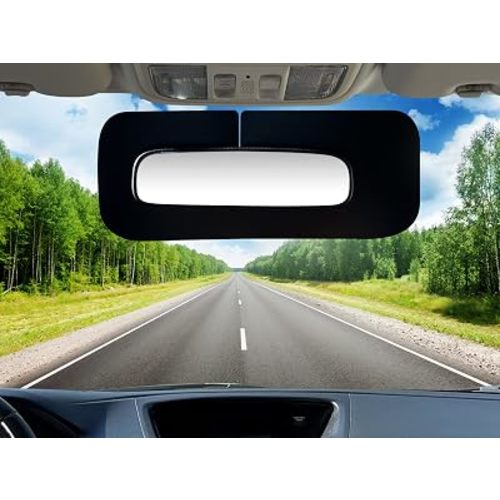 MirrorVisor Rearview Rear View Mirror Sun Visor for Car Mirrors Sunshade Extender Anti-Glare Car Sun Visor Protects from Sun Glare UV Rays Universal for Cars SUVs Vehicles Trucks