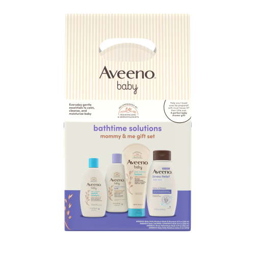 Aveeno Baby Bathtime Solutions Mommy & Me Gift Set, Oat, 4 items