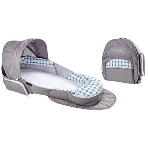 Baby Delight Snuggle Nest Traveler Bl, Diamond Lattice - Gray/Aqua