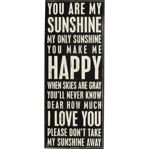 Primitives by Kathy 17420 Classic Box Sign, 8" x 20", You Are My Sunshine, Neutral