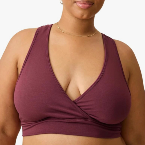 Kindred Bravely French Terry Nursing Bra for Breastfeeding and Sleep, Racerback Crossover, Soft and Stretchy Maternity Bra