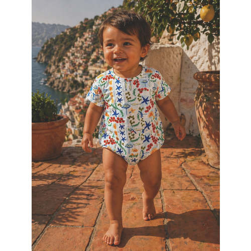 Bamboo Baby Bubble Romper–Italian Palermo Picnic | Soft & Breathable – SpearmintLOVE
