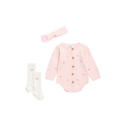 Nicole Miller Knit Romper, Headband & Socks Set (Women) | Nordstromrack