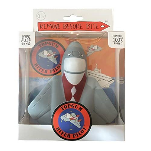 TOPGUM Biter Pilot Airplane Teething Toy 100% Natural Havea Rubber