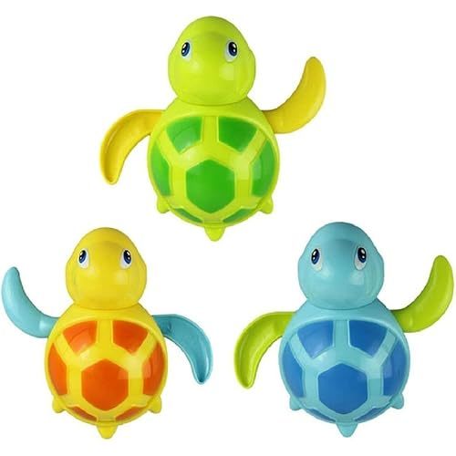 3pcs Bath Swimming Turtle Toy for Baby Toddler, Wind Up Chain Bathing Water Toy, Swimming Bathtub Pool Cute Swimming Turtle Toys for Boys Girls.