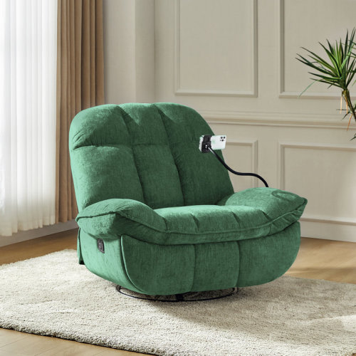 Trule Jace Modern Upholstered Manual Swivel Rocker Recliner with Phone Holder & Reviews | Wayfair