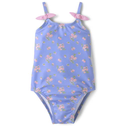 The Children's Place Baby & Toddler Girls Sleeveless Tie Shoulder One Piece Swimsuit, Sizes 6M-5T