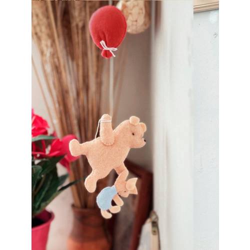 Winnie the Pooh baby hanging, Classic Winnie the Pooh ornament, Vintage Pooh Bear Nursery Wall Hanging, Classic Winnie the Pooh