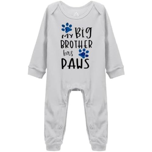 My Big Brother Has Paws Baby Short Sleeve Rompers Newborn Long Sleeve Playsuit Sleeveless Outfits