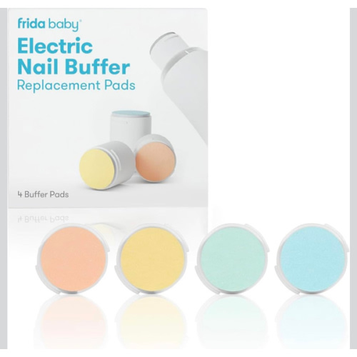 Frida Baby Electric Nail Buffer Replacement Pads | Safe + Easy Grooming, Trimming, and Nail Filing for Newborn, Toddler, or Children's Fingernails and toenails, 4 Buffer Pads