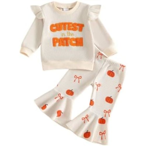 Socutebabe Baby Girl Thanksgiving Outfit Girl Turkey Sweatshirt Pants Set
