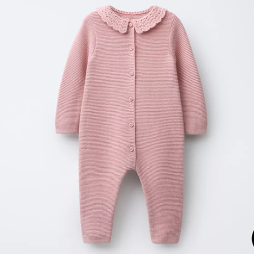 CROCHET KNIT JUMPSUIT - Mid-pink | ZARA United States