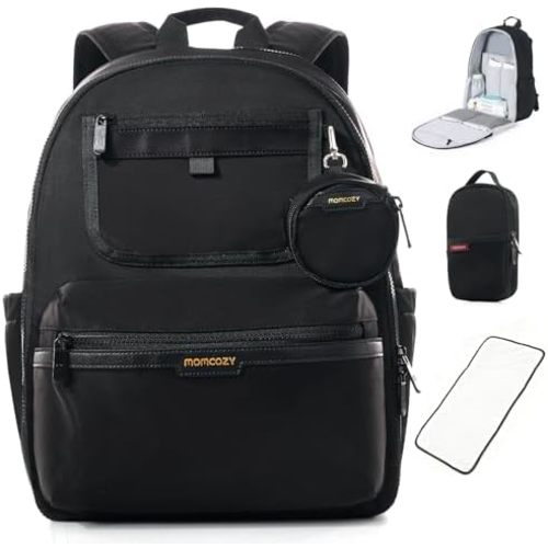 Momcozy Urban Diaper Bag Backpack - Stylish, Durable & Waterproof Baby Bag with Multi-Pockets, Laptop Compartment, Changing Pad & Stroller Straps, Travel Baby Essentials for Moms,Dads,Work, Maternity