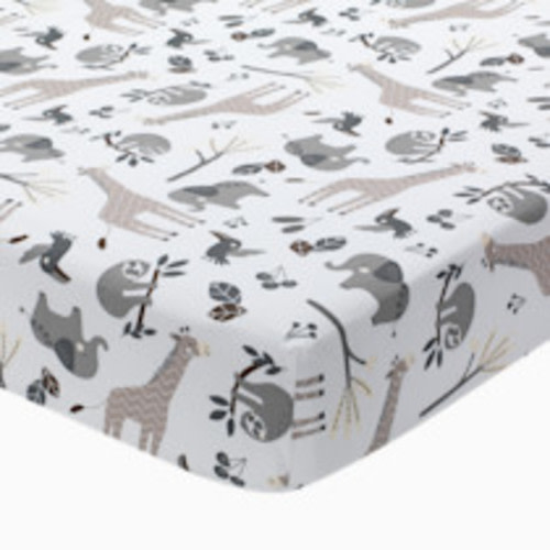 Lambs & Ivy Cotton Fitted Crib Sheet - Baby Jungle