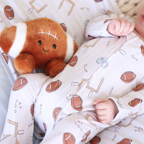 Tiny Touchdowns Zipper Footie | Neutral