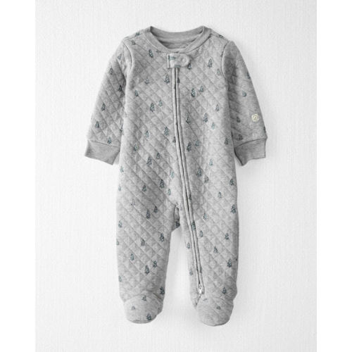 Baby Organic Cotton Quilted Holiday Tree Print Sleep & Play Pajamas - Little Planet | Carter's