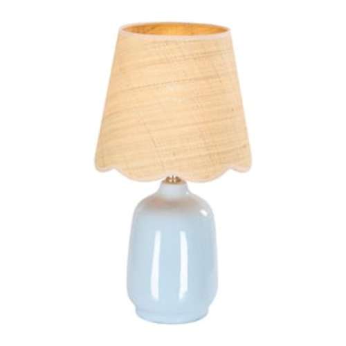 18.9 in. Light Bule Table Lamp with Rattan Lace Shade