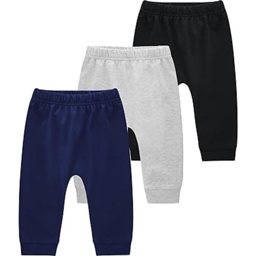 Amazon.com: JARMAKO Baby Boys Cotton Pants, 3-Pack Infant Leggings, Moonlight Navy, 3-6 Months: Clothing, Shoes & Jewelry