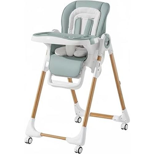 Mallify Convertible High Chairs for Babies and Toddlers, Height Adjustable Baby High Chair, High Chair with Removable Tray, Adjustable Backrest, Portable Baby Dinning Chair with Lockable Wheels