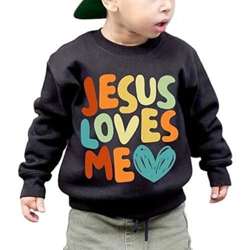 Christian Sweatshirt Jesus Loves Me Birthday Present - Soft - Comfortable - Thin Fabric Perfect for Layering