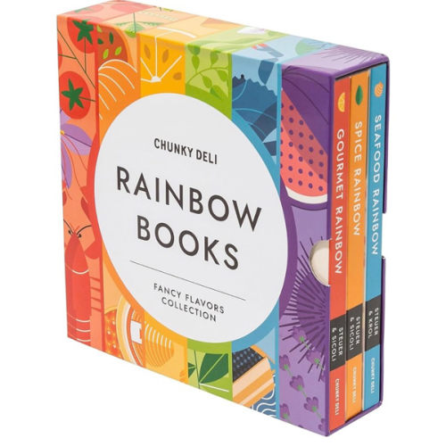 Rainbow Books Fancy Flavors Collection: 3 Board Book Box Set (Gourmet Rainbow, Spice Rainbow, Seafood Rainbow) | Food-Themed Baby Books for Early ... and Adventurous Eaters | By Chunky Deli
