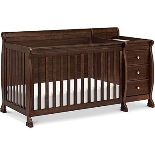 DaVinci Kalani 4-in-1 Convertible Baby Crib & Changing Table Combo - GREENGUARD Gold Certified - Toddler Bed, Daybed, Full-Size Bed Conversion - 4 Adjustable Mattress Heights - White