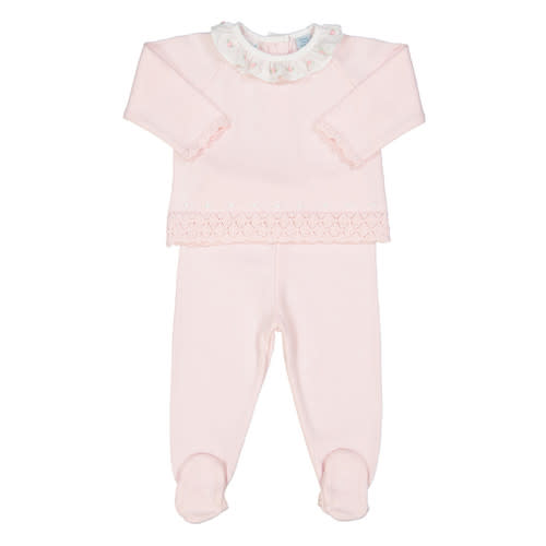 Rose Ruffle Collar Diamond Knit Set I Feltman Brothers (6 month)
