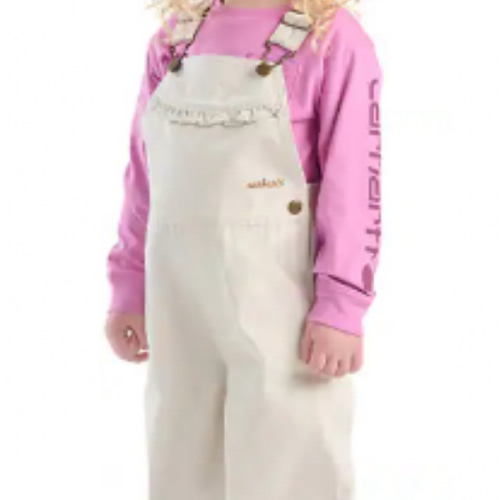 Girls' Canvas Ruffle Front Overall (Baby/Toddler)