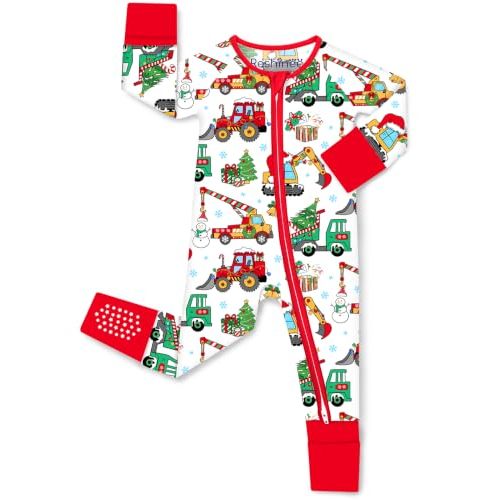 babee Reshinee Bamboo Viscose Baby Footie Pajama, Zipper Sleeper Boys Girls | Sleep & Play Romper with 2-Way Zipper, Fold-Over Mittens & Foot Cuffs with Grips, Tagless, Convertible, All-Season, 0-24M