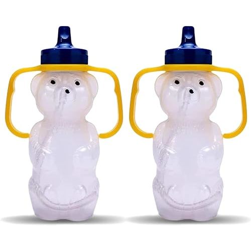 TalkTools Honey Bear Straw Cup, Dishwasher Safe Baby Drinking Bottle, Premium Food-Grade Material, Honeybear Sippy Cup for Ages 4+ Months, Trainer for Babies, Kids and Toddlers (2pack 7oz)