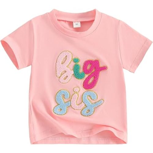 Twopumpkin Newborn Toddler Baby Girl Little Sister Outfit Bubble Romper Big Sister Shirt Matching Outfits Clothes