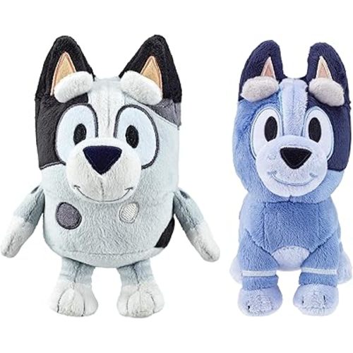 Bluey Muffin & Socks Matching Stuffed Animals Plush Set – 7" & 7.5" Soft Cuddly Plush Doll with Deluxe Fabrics, Perfect for Playtime, Storytime