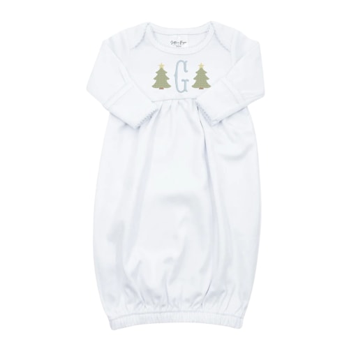 White Picot Trim Gown