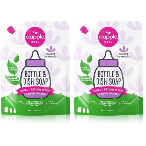 dapple: Refill pack: Baby Bottle and Dish Liquid, Lavender 34 oz (Pack of 2)
