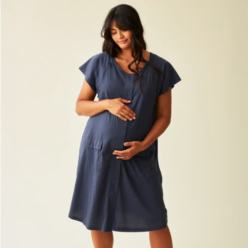 Universal Labor & Delivery Gown | Navy Heather - Kindred Bravely