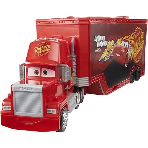 Mattel Disney and Pixar Cars Transforming Mack Playset, 2-in-1 Toy Truck & Tune-Up Station with Launcher, Lift & More, Movie-Inspired Graphics, Gift for Kids Ages 4 Years Old & Up