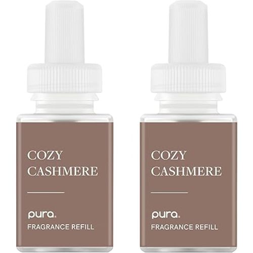 PuraHome Scent Refill - Smart Home Air Diffuser - Up to 120-Hours of Luxury Fragrance per Refill - Home Essential - Clean & Safe Diffuser Fragrance - 2 Pack, Cozy Cashmere