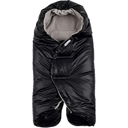 7AM Enfant Baby Car Seat - Nido Quilted Baby carier Cover, Hooded Soft Plush Lining, Stroller | (Black Quilted, Large 6-18M)