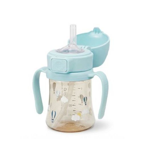 Grosmimi PPSU Straw Cup with Flip Top - 6oz (12 Months+) Air Balloon w/Stage 2 6oz