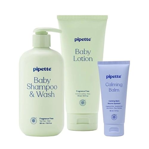 Pipette Fragrance Free Baby Essentials Set, (Pack of 3)