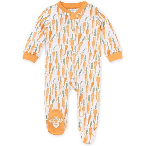 Burt's Bees Baby Baby Girls' Sleep and Play Pajamas, 100% Organic Cotton One-Piece Romper Jumpsuit Zip Front Pjs