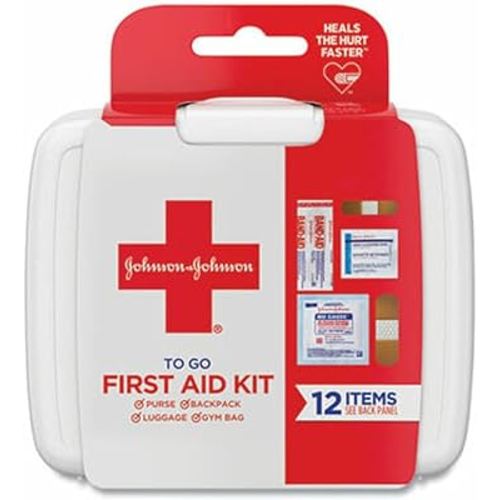 Johnson & Johnson First Aid to Go Portable Mini Travel Kit, 12 Pieces