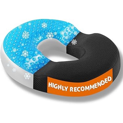 Donut Pillow Seat Cushion Used in Postpartum Pregnancy and After Surgery Sitting,Tailbone Supportive Car Seat Cushions for Pressure Reducing,Cooling Gel Hemmoroid Seat Cushion for Office&Home Chair