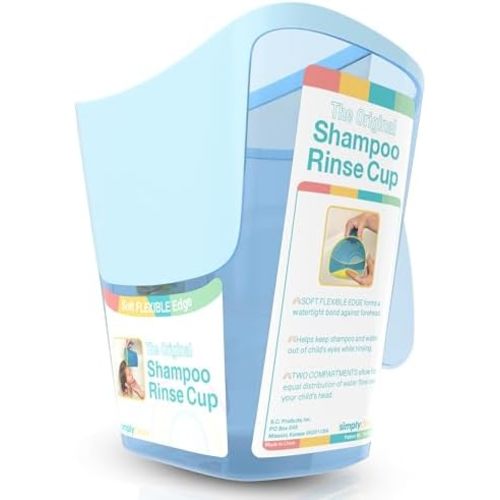 Shampoo Rinse Cup for Kids | Baby Bath Pail | Tear Free Baby Rinser Pail - Three Color Choices