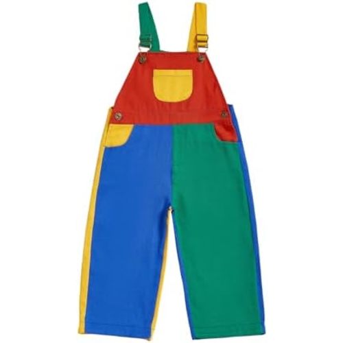 Fernvia Toddler Kids Baby Boy Girl Contrast Color Overalls Pants Clothes 2T 3T 4T 5T Adjustble Shoulder Strap Romper Workwear